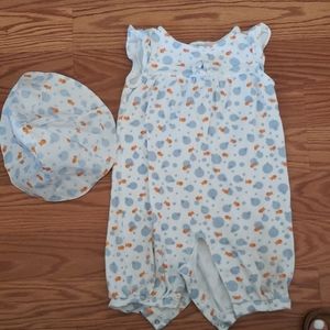 Gymboree goldfish onesie with matching hat
